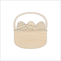 Easter Basket Wood Craft Shape - Laser Cut Baltic Birch Unfinished DIY Wood Art Supplies ESR27 - The Wood Shape Store
