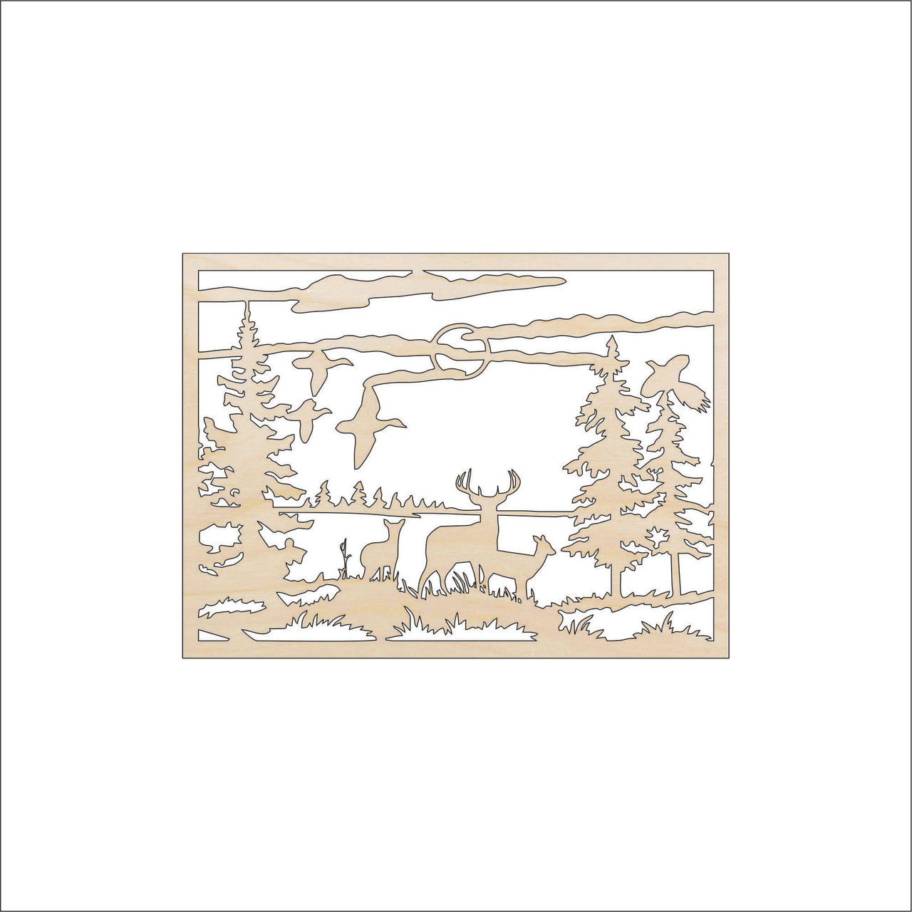 Deer Wood Craft Shape - Laser Cut Baltic Birch Unfinished DIY Wood Art Supplies DER48 - The Wood Shape Store