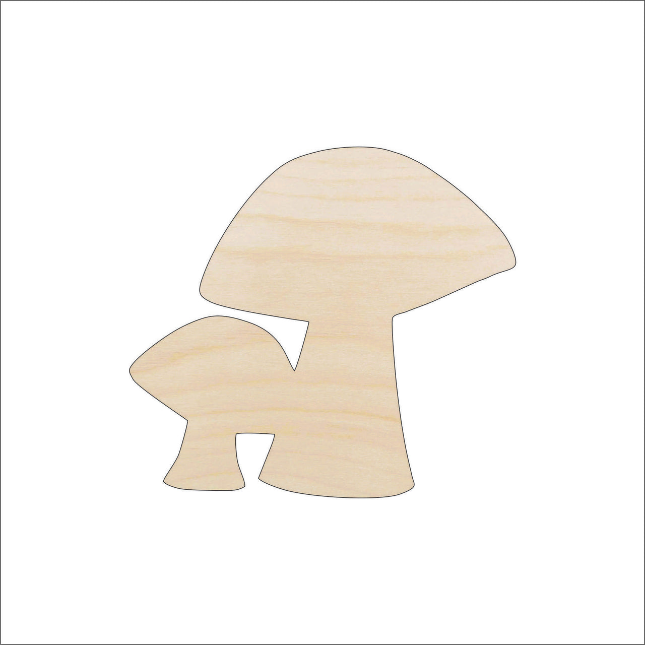 Mushrooms Wood Craft Shape - Laser Cut Baltic Birch Unfinished DIY Wood Art Supplies TRE124 - The Wood Shape Store