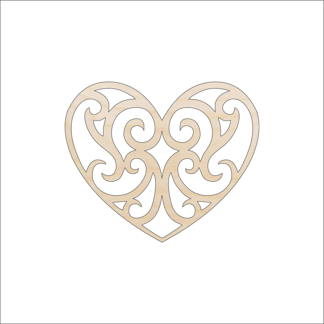 Heart Wood Craft Shape - Laser Cut Baltic Birch Unfinished DIY Wood Art Supplies DSN28 - The Wood Shape Store