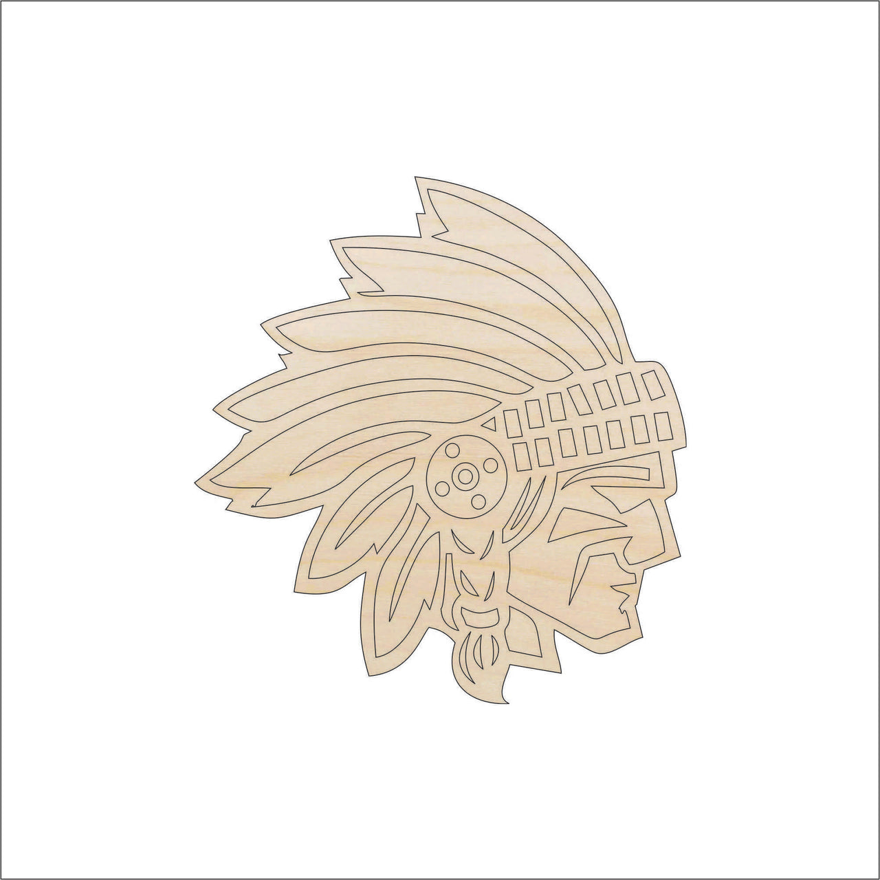 Indian Wood Craft Shape - Laser Cut Baltic Birch Unfinished DIY Wood Art Supplies PPL161 - The Wood Shape Store