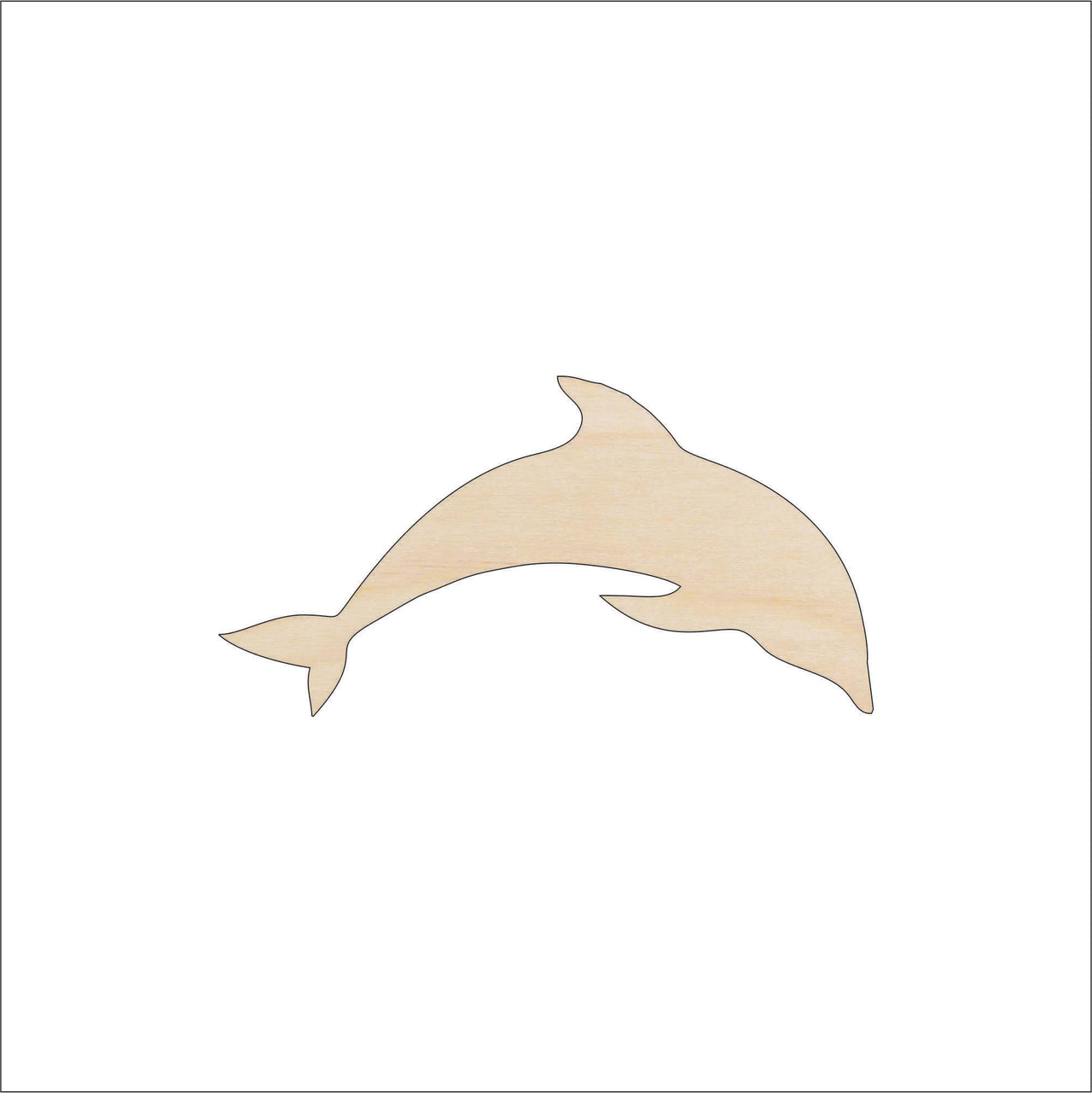 Dolphin Wood Craft Shape - Laser Cut Baltic Birch Unfinished DIY Wood Art Supplies SEA23 - The Wood Shape Store