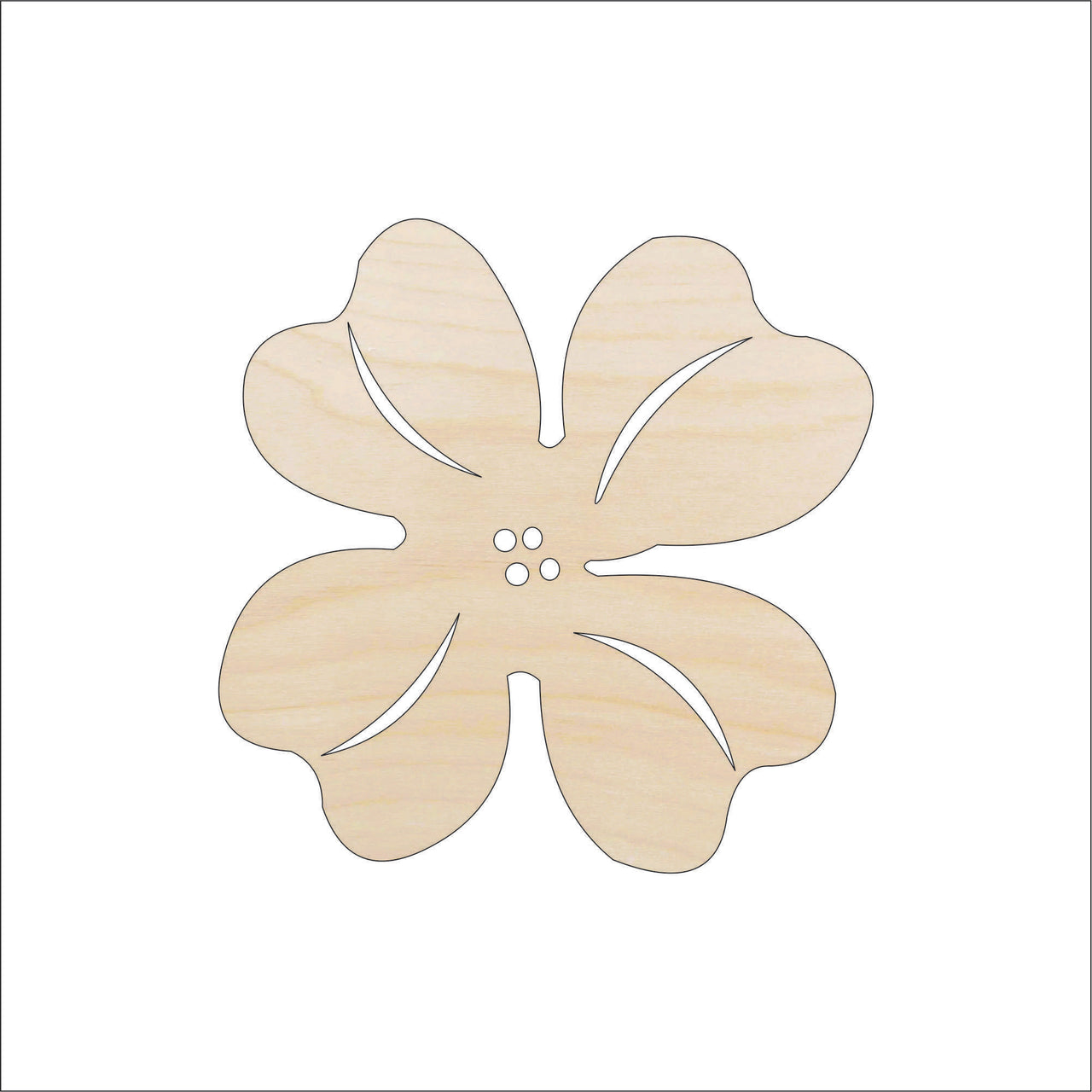 Flower Wood Craft Shape - Laser Cut Baltic Birch Unfinished DIY Wood Art Supplies FLR93 - The Wood Shape Store
