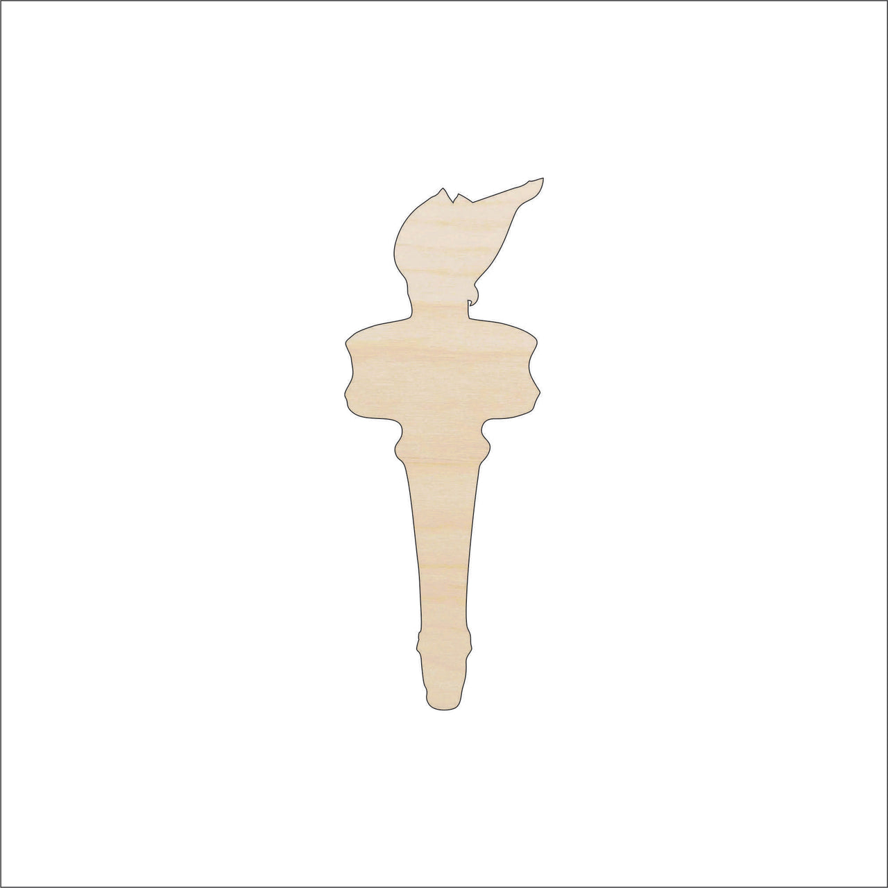Olympic Torch Wood Craft Shape – Laser Cut Baltic Birch Unfinished DIY Art Supplies 4TH13 - The Wood Shape Store