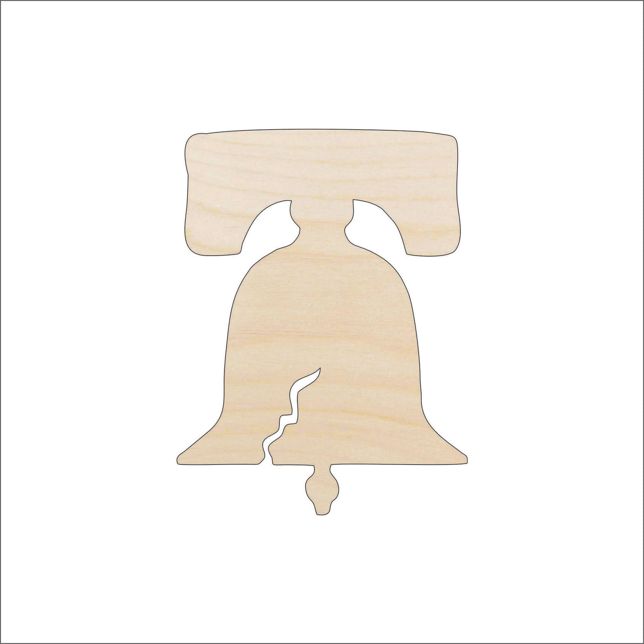 Liberty Bell Wood Craft Shape – Laser Cut Baltic Birch Unfinished DIY Wood Art Supplies 4TH14 - The Wood Shape Store