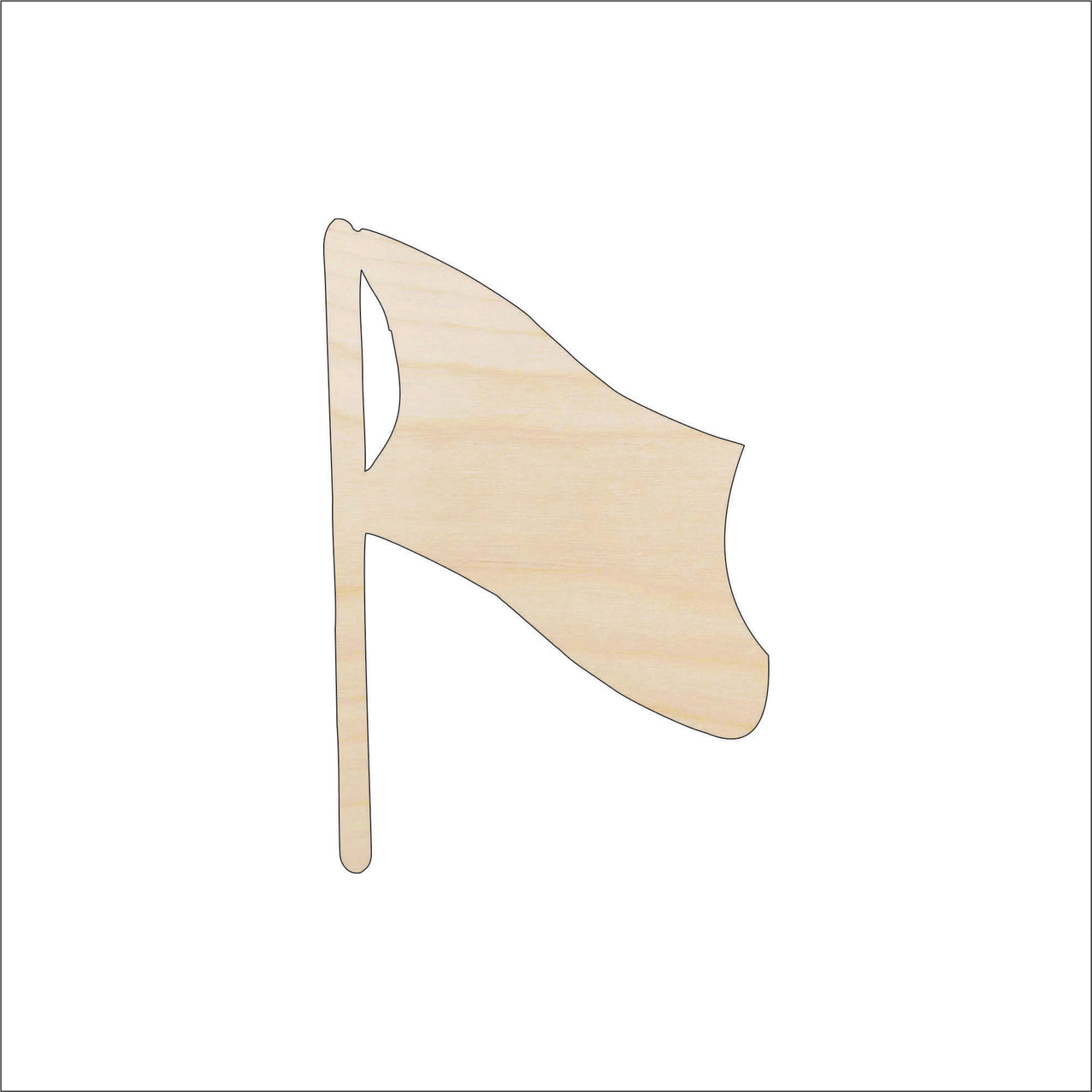 Flag Wood Craft Shape – Laser Cut Baltic Birch Unfinished DIY Wood Art Supplies 4TH15 - The Wood Shape Store