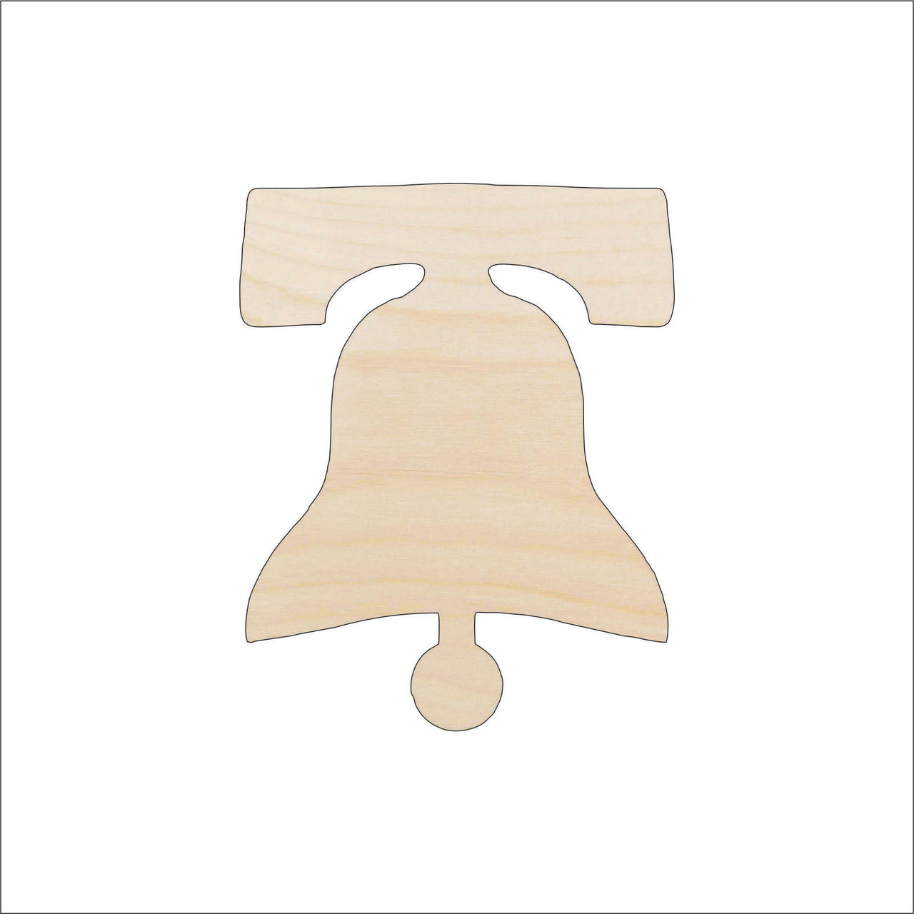 Liberty Bell Wood Craft Shape – Laser Cut Baltic Birch Unfinished DIY Wood Art Supplies 4TH17 - The Wood Shape Store