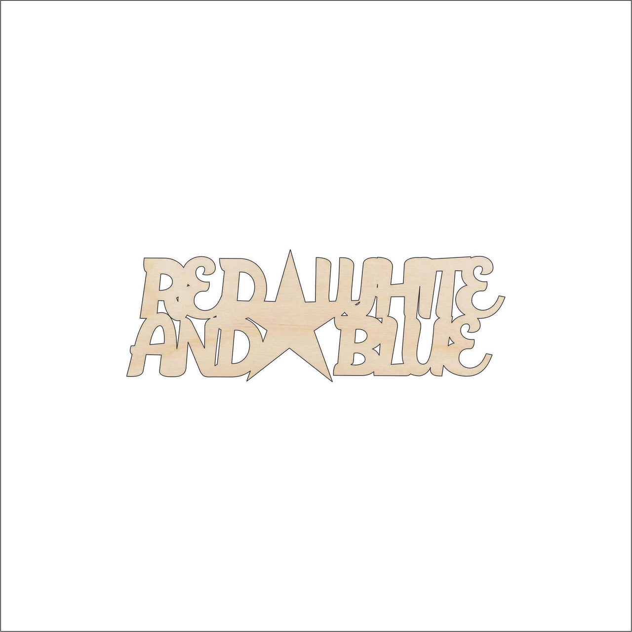 Patriotic Wood Craft Shape – Laser Cut Baltic Birch Unfinished DIY Art Supplies 4TH2 - The Wood Shape Store