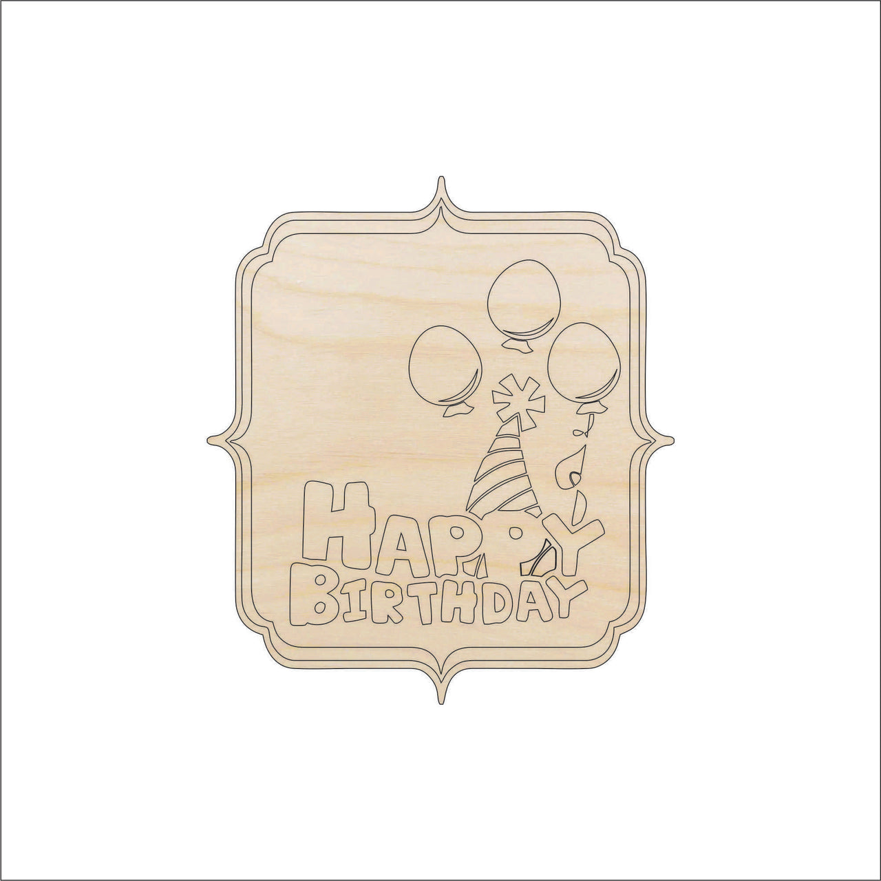 Birthday Wood Craft Shape - Laser Cut Baltic Birch Unfinished DIY Wood Art Supplies XTR71 - The Wood Shape Store