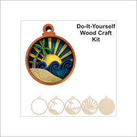 Beach 3D Laser Cut Ornament – Baltic Birch Wood Craft Supplies | DIY Kit BC4 - The Wood Shape Store