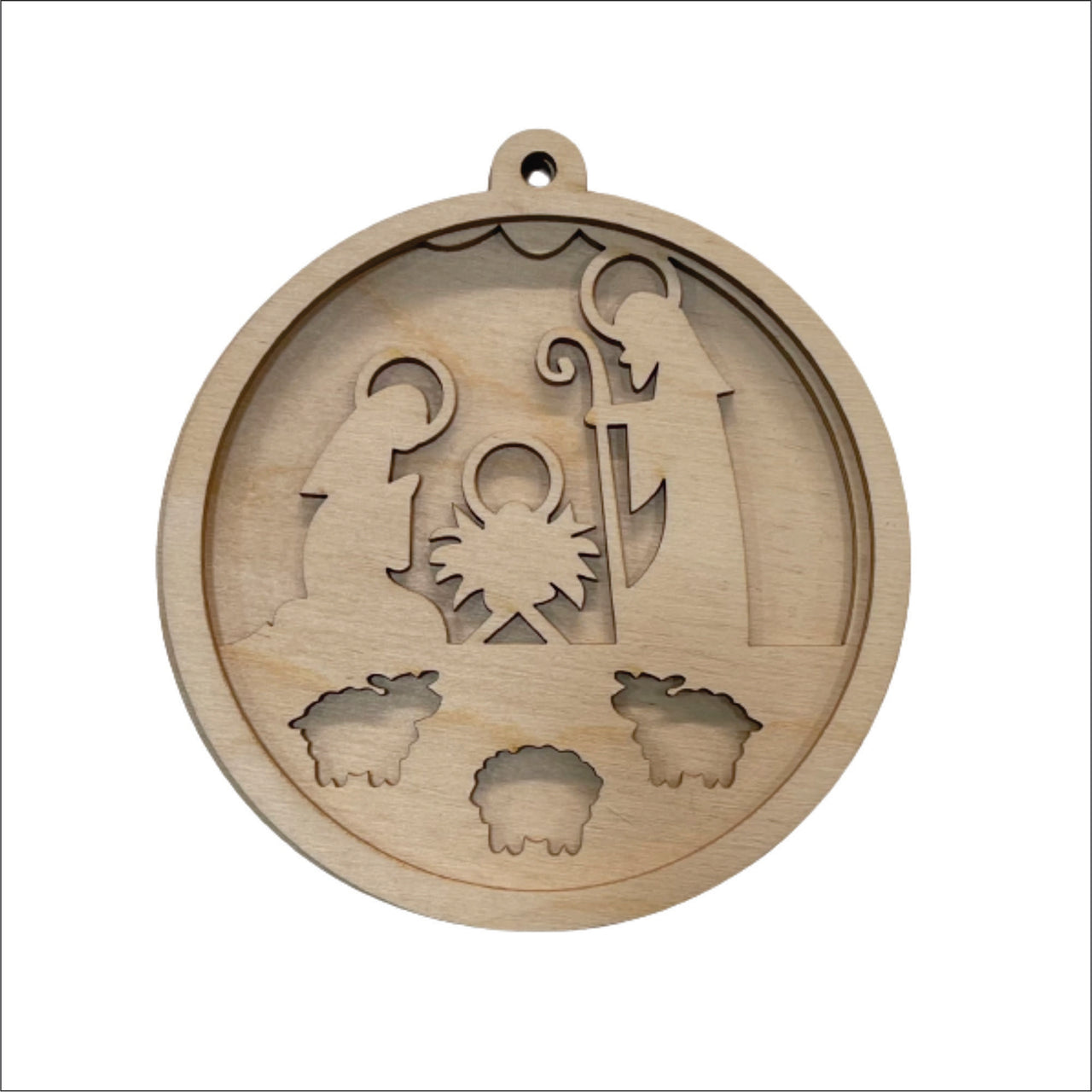 Nativity 3D Laser Cut Ornament – Baltic Birch Wood Craft Supplies | DIY Wood Ornament Kit RE20 - The Wood Shape Store
