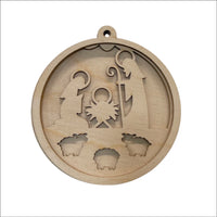 Nativity 3D Laser Cut Ornament – Baltic Birch Wood Craft Supplies | DIY Wood Ornament Kit RE20 - The Wood Shape Store