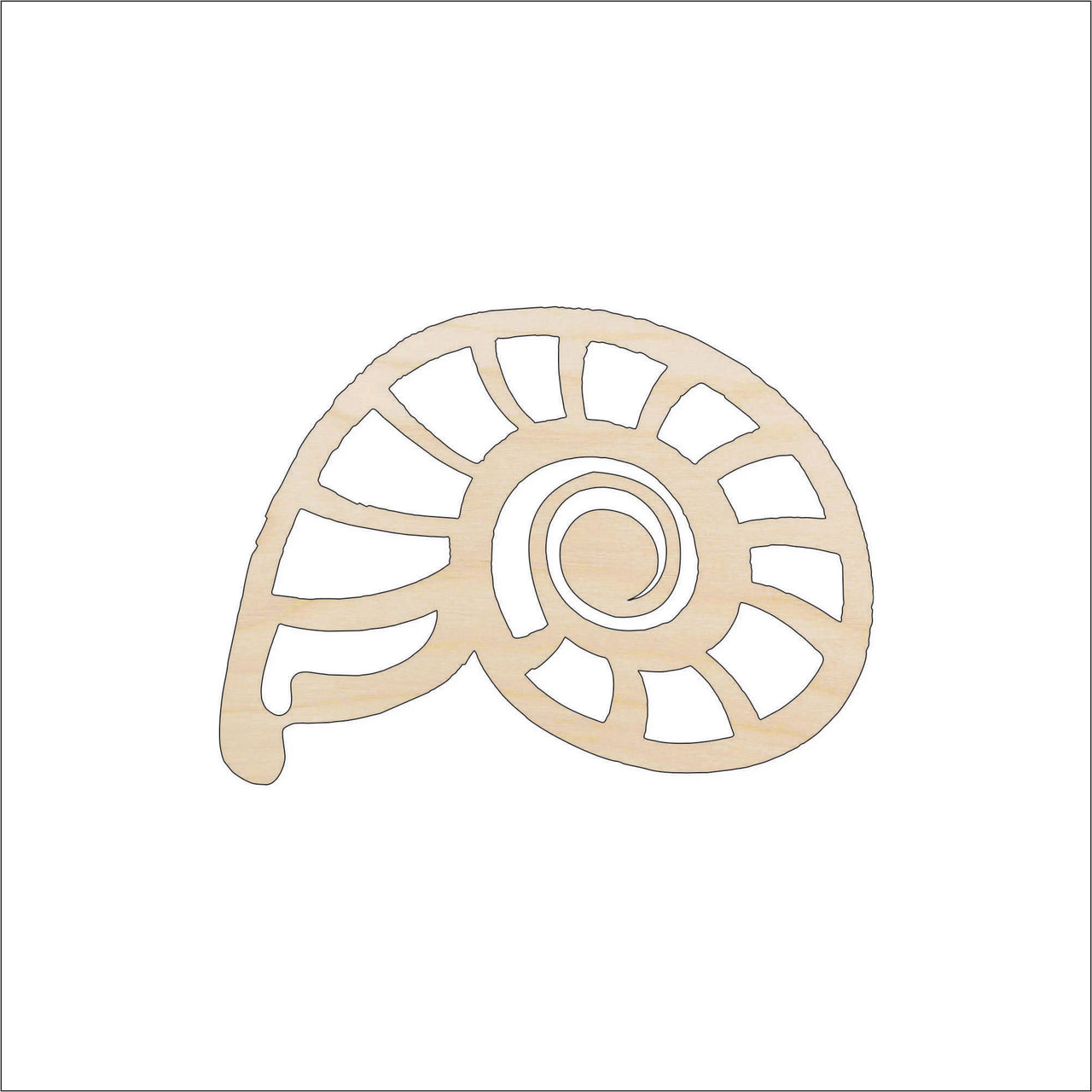 Shell Wood Craft Shape - Laser Cut Baltic Birch Unfinished DIY Wood Art Supplies SEA161 - The Wood Shape Store