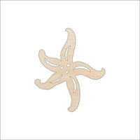 Starfish Wood Craft Shape - Laser Cut Baltic Birch Unfinished DIY Wood Art Supplies SEA163 - The Wood Shape Store