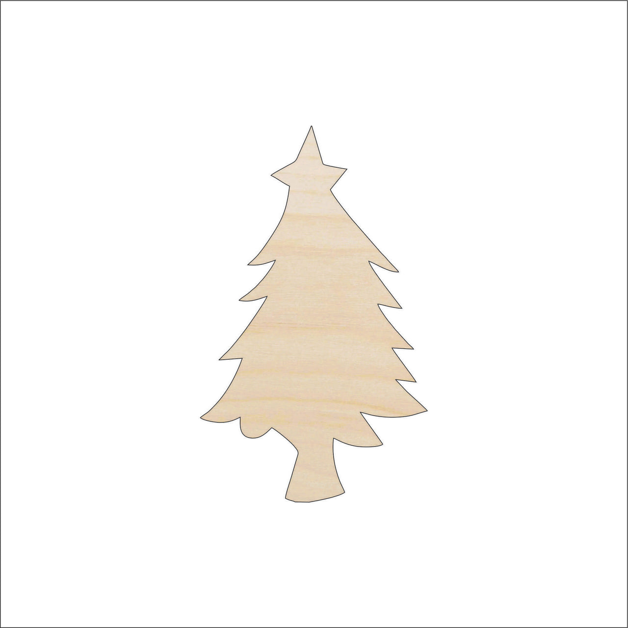 Tree Wood Craft Shape - Laser Cut Baltic Birch Unfinished DIY Wood Art Supplies XMS122 - The Wood Shape Store