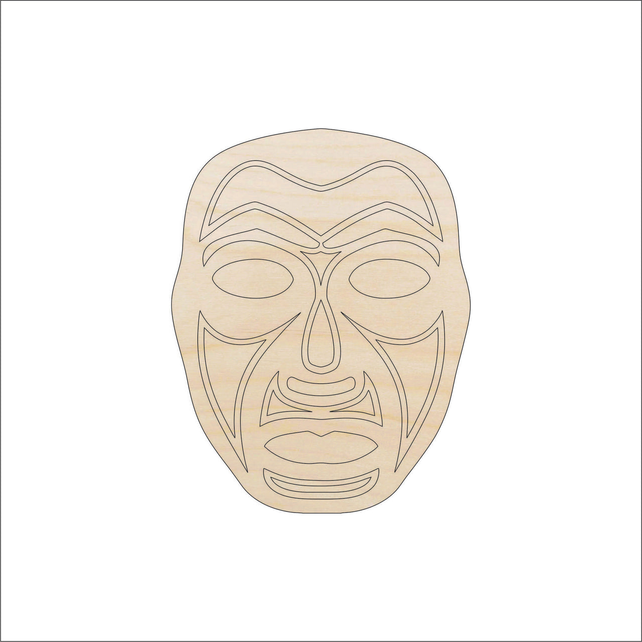 Mask Wood Craft Shape - Laser Cut Baltic Birch Unfinished DIY Wood Art Supplies MSK3 - The Wood Shape Store