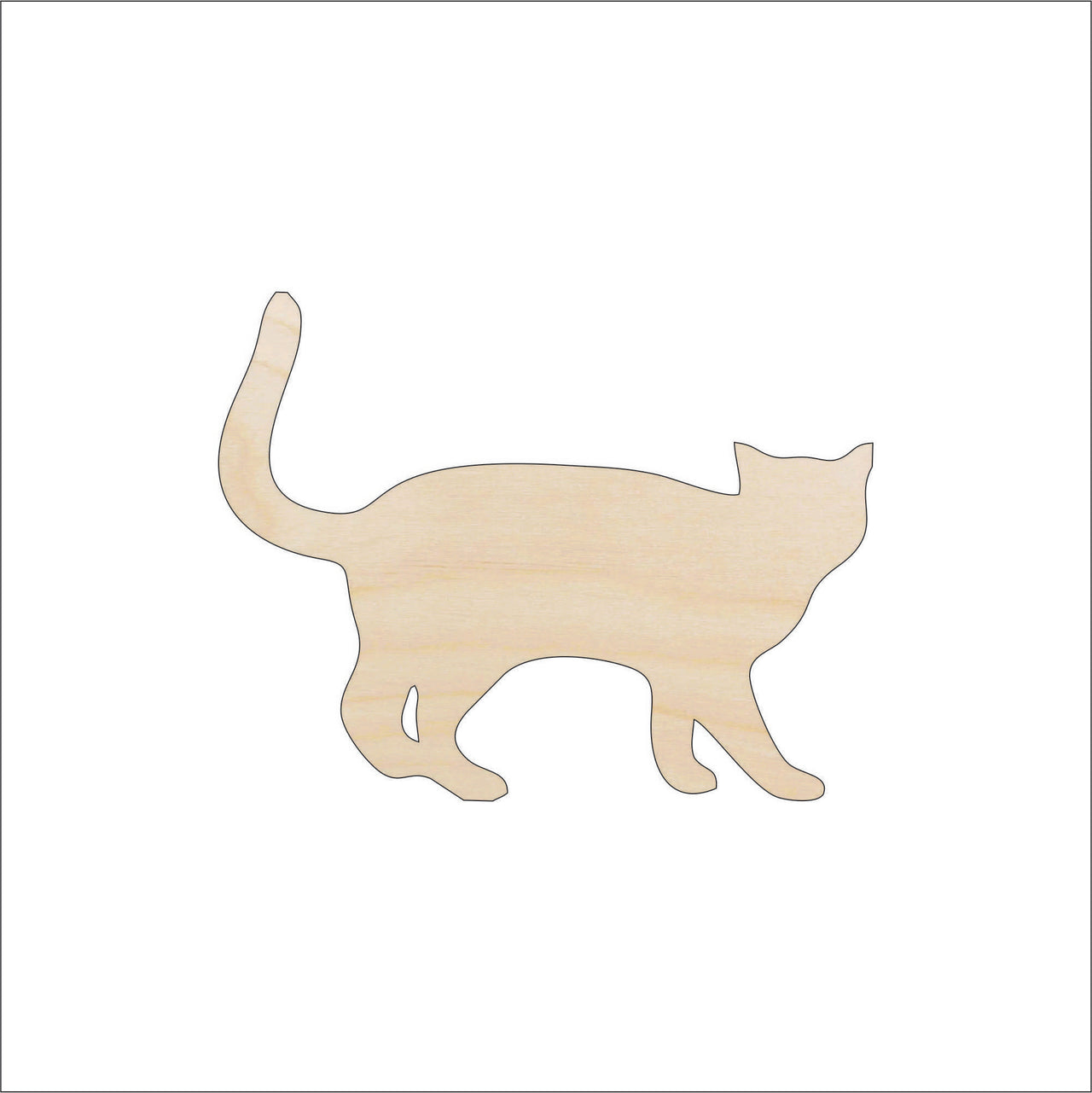Cat Wood Craft Shape - Laser Cut Baltic Birch Unfinished DIY Wood Art Supplies CAT32 - The Wood Shape Store