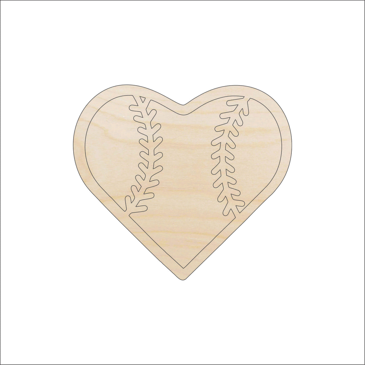 Baseball Wood Craft Shape - Laser Cut Baltic Birch Unfinished DIY Wood Art Supplies SPT640 - The Wood Shape Store
