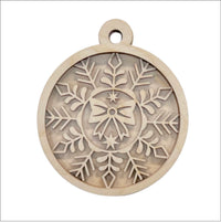Bow 3D Laser Cut Ornament - Baltic Birch Wood Craft Supplies l DIY Wood Ornament Kit XM59 - The Wood Shape Store