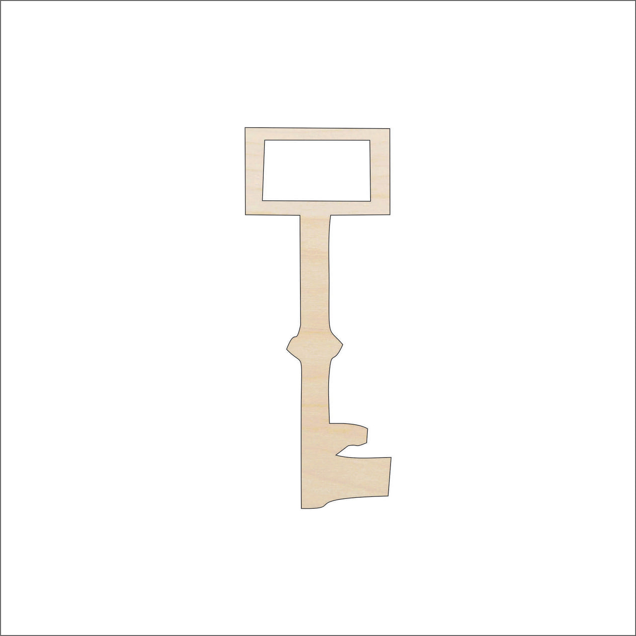 Key Wood Craft Shape - Laser Cut Baltic Birch Unfinished DIY Wood Art Supplies KEY29 - The Wood Shape Store