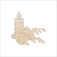 Candle Wood Craft Shape - Laser Cut Baltic Birch Unfinished DIY Wood Art Supplies XMS20 - The Wood Shape Store