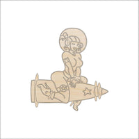 Spaceship Wood Craft Shape - Laser Cut Baltic Birch Unfinished DIY Wood Art Supplies SPC14 - The Wood Shape Store