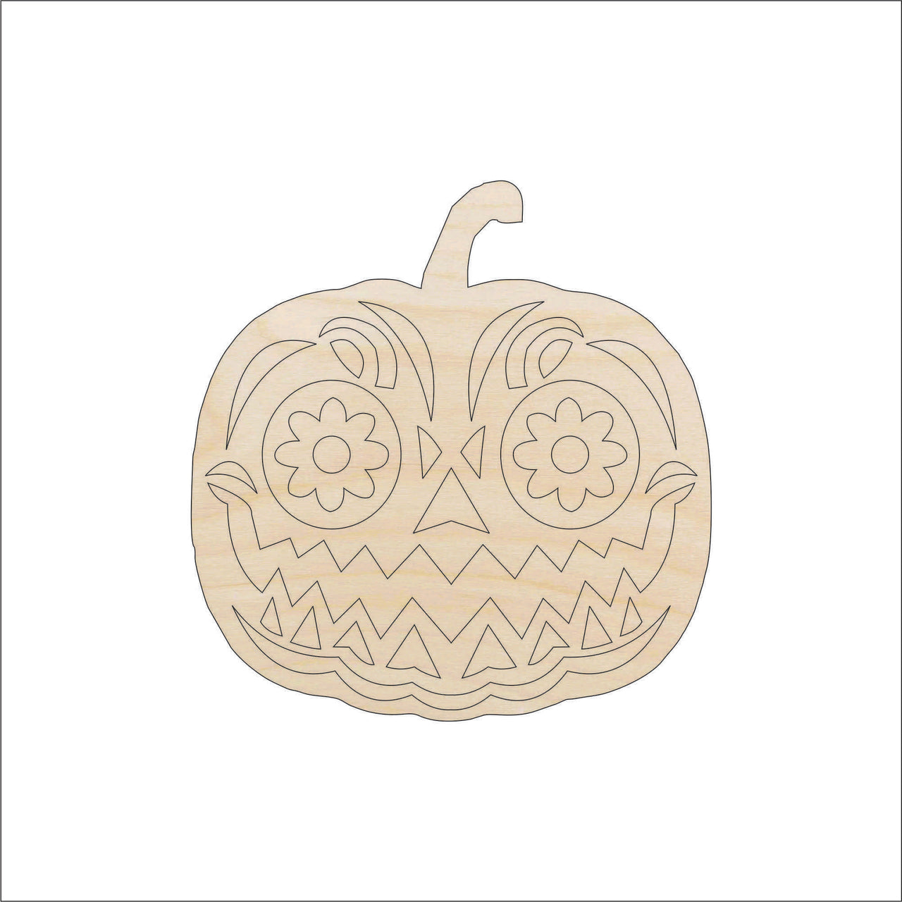 Pumpkin Wood Craft Shape – Laser Cut Baltic Birch Unfinished DIY Art Supplies FAL237 - The Wood Shape Store