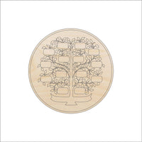 Family Tree Wood Craft Shape - Laser Cut Baltic Birch Unfinished DIY Wood Art Supplies DSN5 - The Wood Shape Store