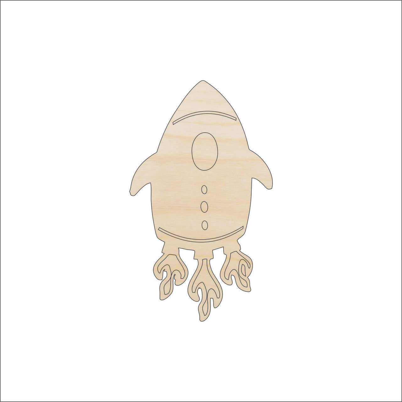 Spaceship Wood Craft Shape - Laser Cut Baltic Birch Unfinished DIY Wood Art Supplies SPC51 - The Wood Shape Store