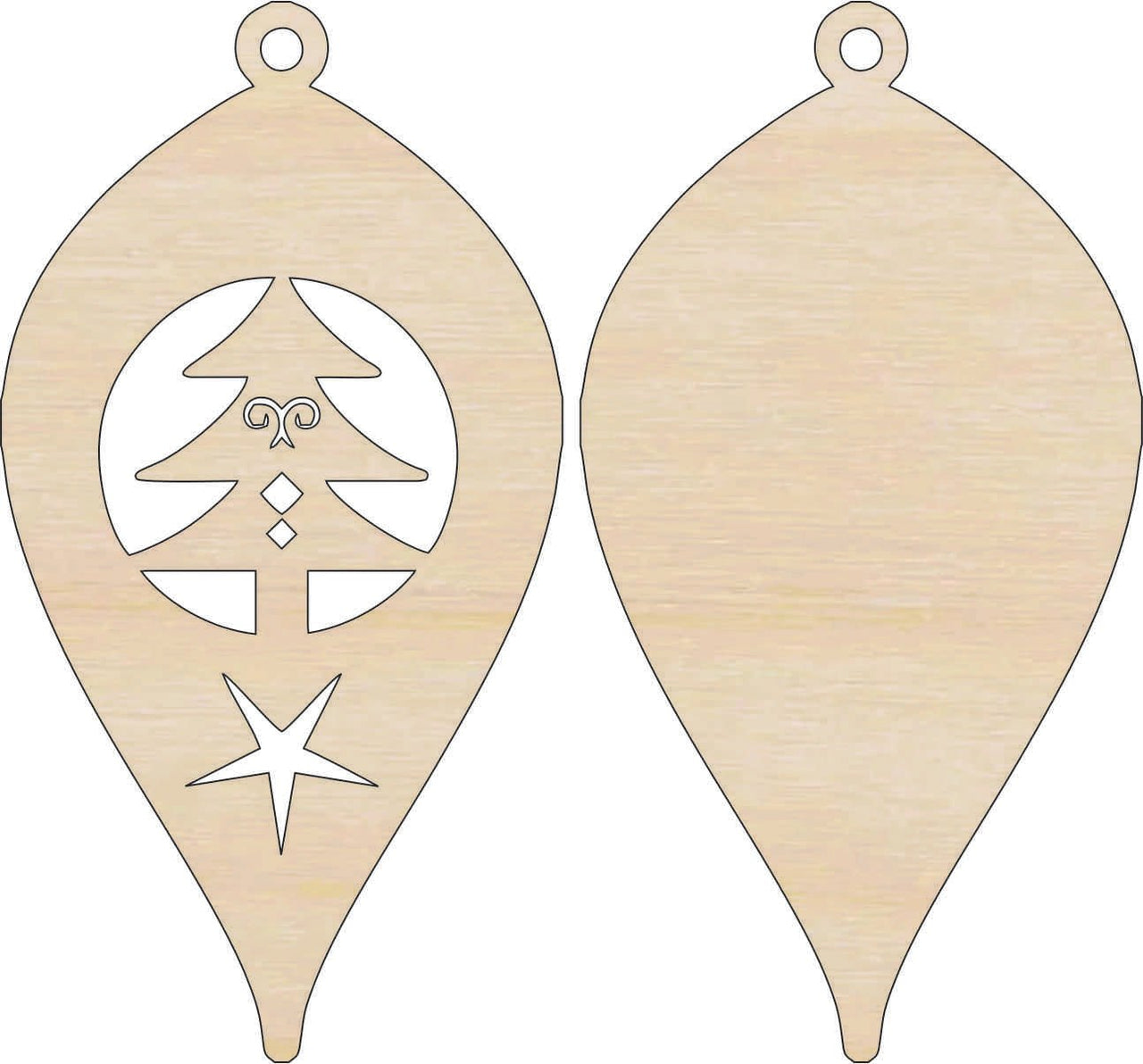 Tree 3D Laser Cut Ornament – Baltic Birch Wood Craft Supplies | DIY Wood Ornament Kit XM92 - The Wood Shape Store