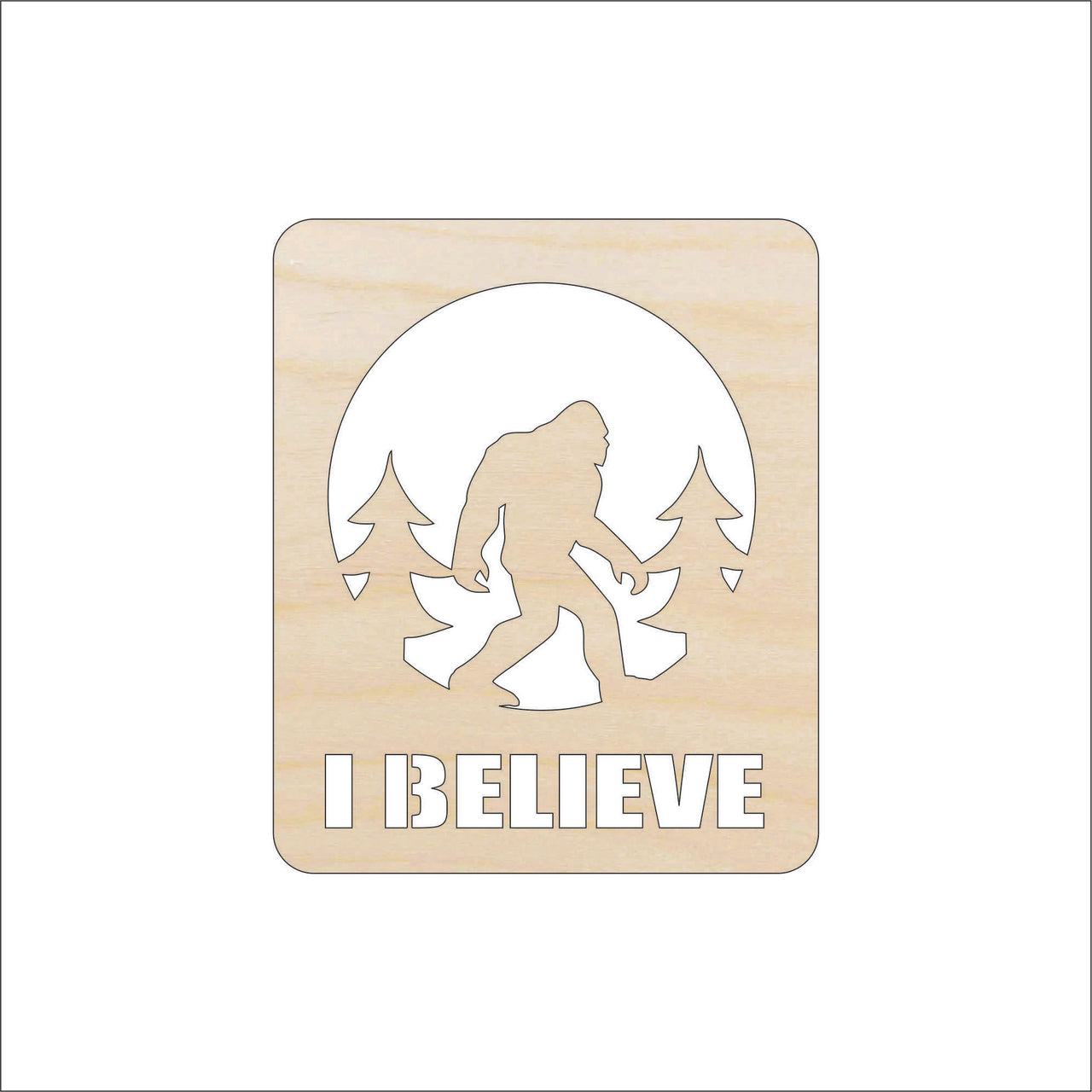 Bigfoot Wood Craft Shape – Laser Cut Baltic Birch Unfinished DIY Wood Art Supplies MYTH121 - The Wood Shape Store