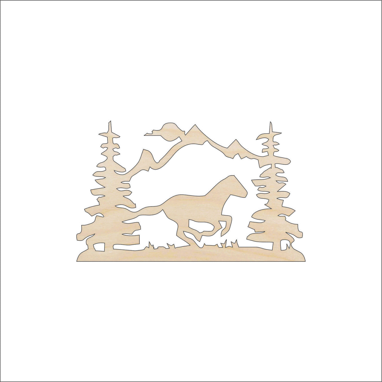 Horse Wood Craft Shape - Laser Cut Baltic Birch Unfinished DIY Wood Art Supplies HRS6 - The Wood Shape Store
