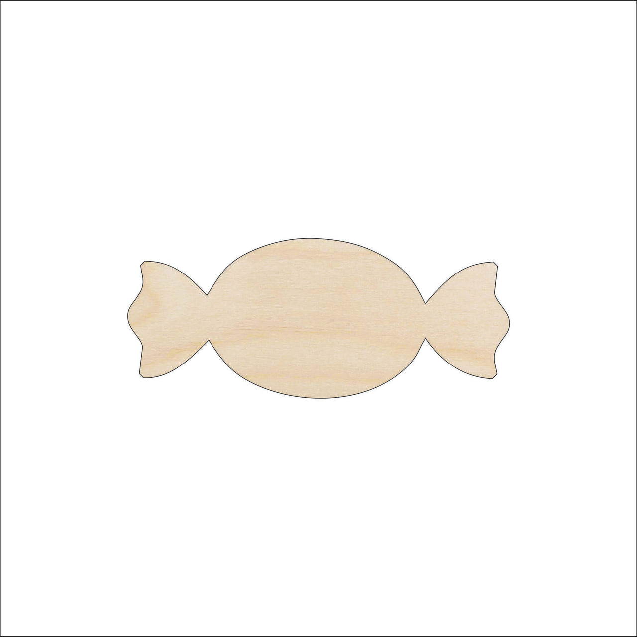 Candy Wood Craft Shape - Laser Cut Baltic Birch Unfinished DIY Wood Art Supplies FOD55 - The Wood Shape Store