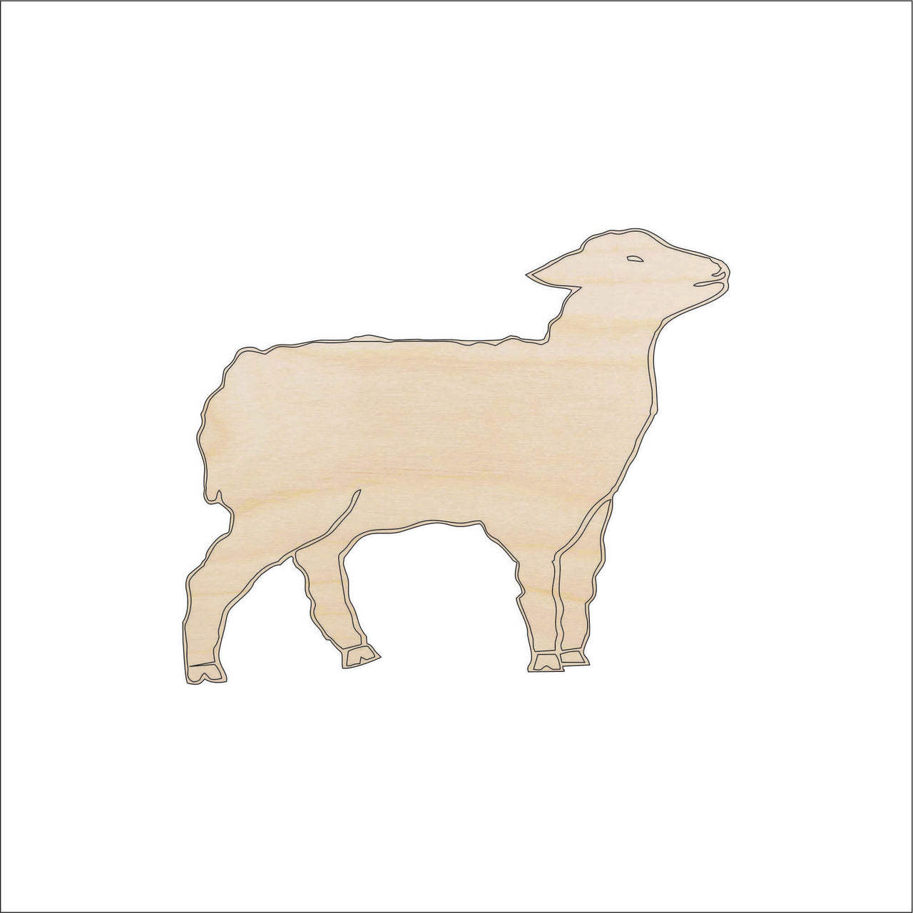 Sheep Wood Craft Shape - Laser Cut Baltic Birch Unfinished DIY Wood Art Supplies SHP33 - The Wood Shape Store