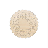 Wreath Wood Craft Shape - Laser Cut Baltic Birch Unfinished DIY Wood Art Supplies XMS68 - The Wood Shape Store