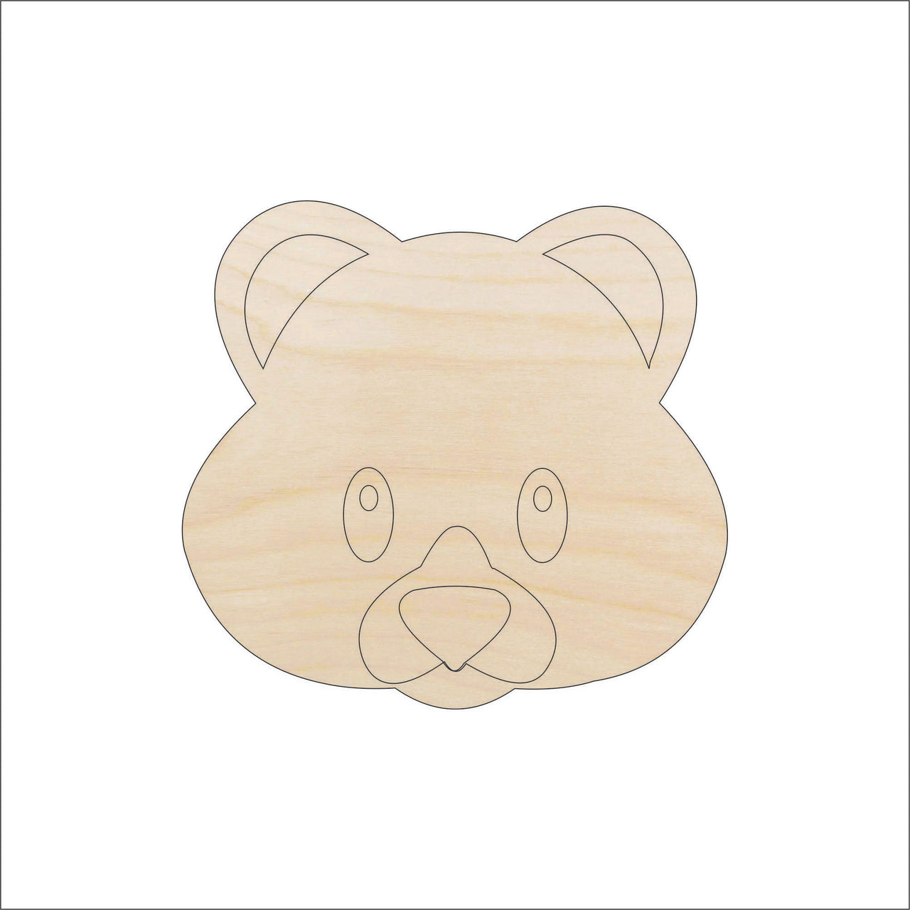 Bear Wood Craft Shape – Laser Cut Baltic Birch Unfinished DIY Wood Art Supplies BER3 - The Wood Shape Store