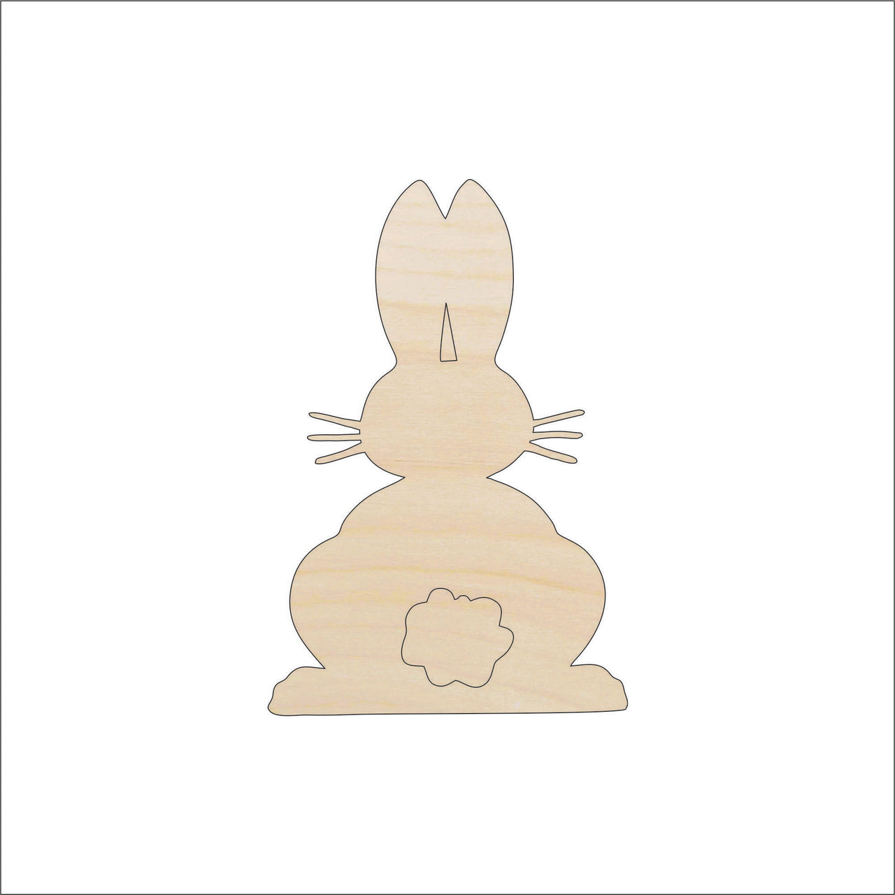 Bunny - Wood Craft Shape - Laser Cut Baltic Birch Unfinished DIY Wood Art Supplies BNY44 - The Wood Shape Store