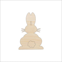 Bunny - Wood Craft Shape - Laser Cut Baltic Birch Unfinished DIY Wood Art Supplies BNY44 - The Wood Shape Store