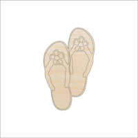 Flip Flop Wood Craft Shape - Laser Cut Baltic Birch Unfinished DIY Wood Art Supplies CLT77 - The Wood Shape Store