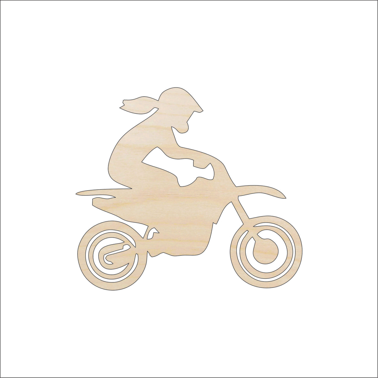 Dirt Bike Wood Craft Shape – Laser Cut Baltic Birch Unfinished DIY Wood Art Supplies SPT608 - The Wood Shape Store