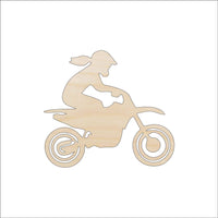 Dirt Bike Wood Craft Shape – Laser Cut Baltic Birch Unfinished DIY Wood Art Supplies SPT608 - The Wood Shape Store