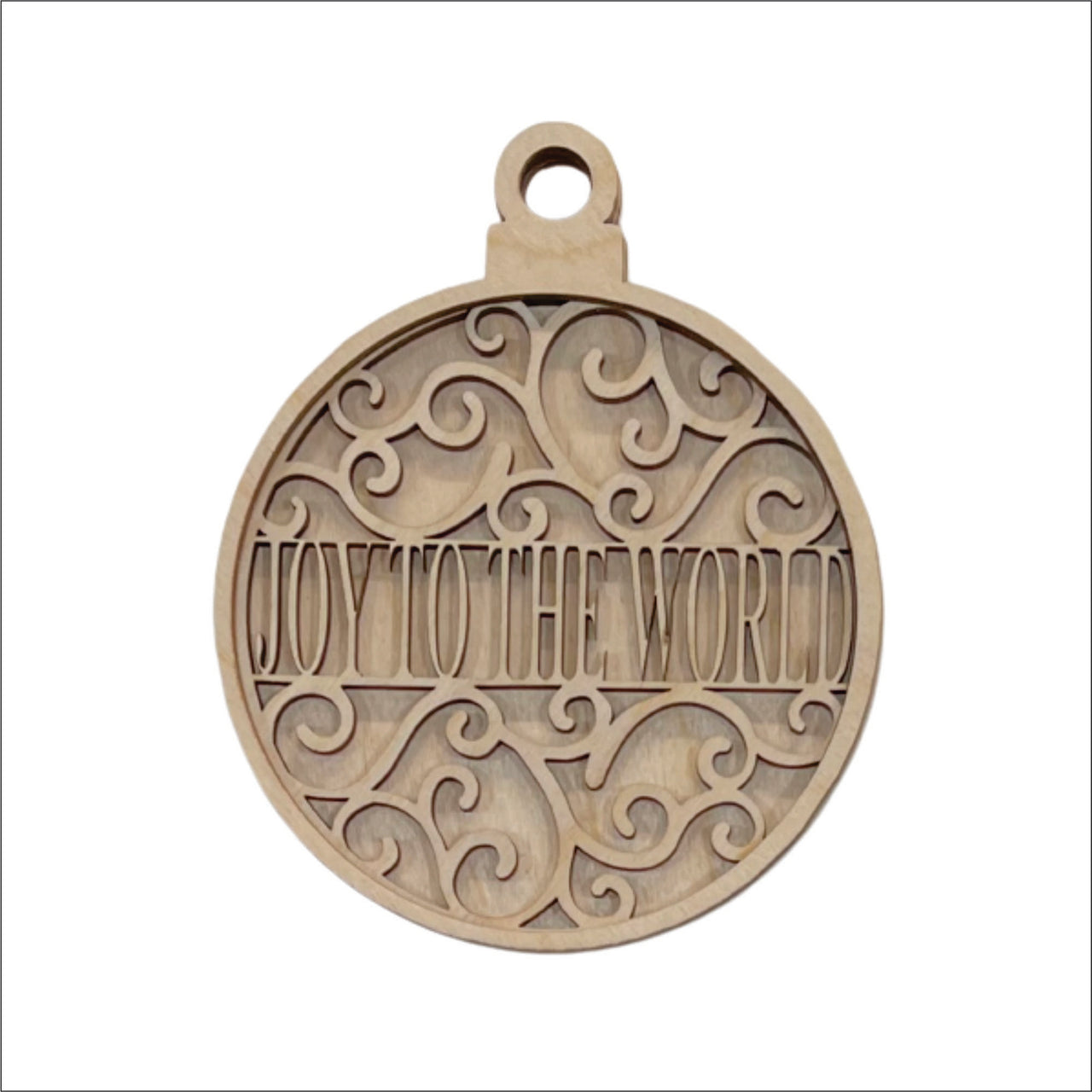 Joy 3D Laser Cut Ornament – Baltic Birch Wood Craft Supplies | DIY Wood Ornament Kit XM12 - The Wood Shape Store