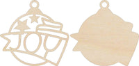 Joy 3D Laser Cut Ornament – Baltic Birch Wood Craft Supplies | DIY Wood Ornament Kit XM36 - The Wood Shape Store
