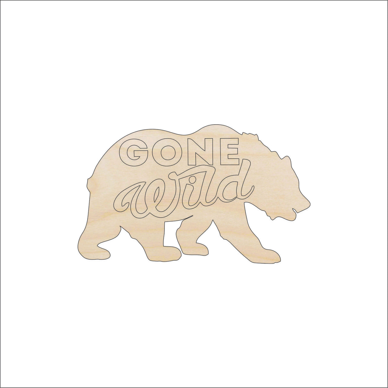 Bear Wood Craft Shape – Laser Cut Baltic Birch Unfinished DIY Wood Art Supplies BER45 - The Wood Shape Store