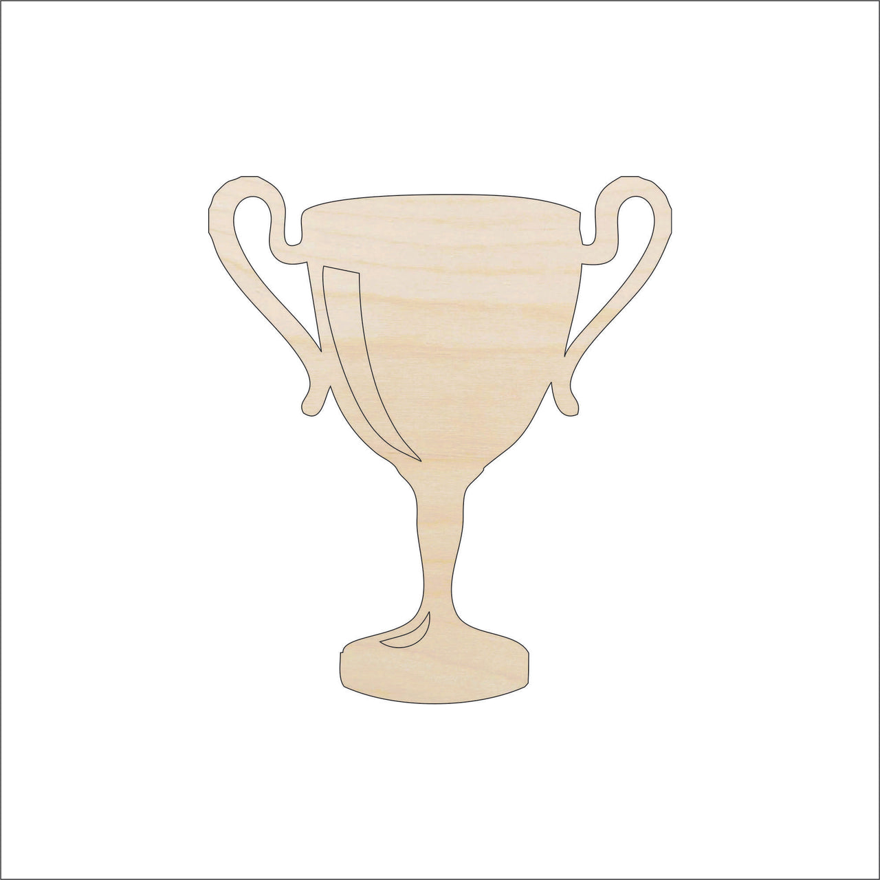 Trophy Wood Craft Shape - Laser Cut Baltic Birch Unfinished DIY Wood Art Supplies SPT104 - The Wood Shape Store