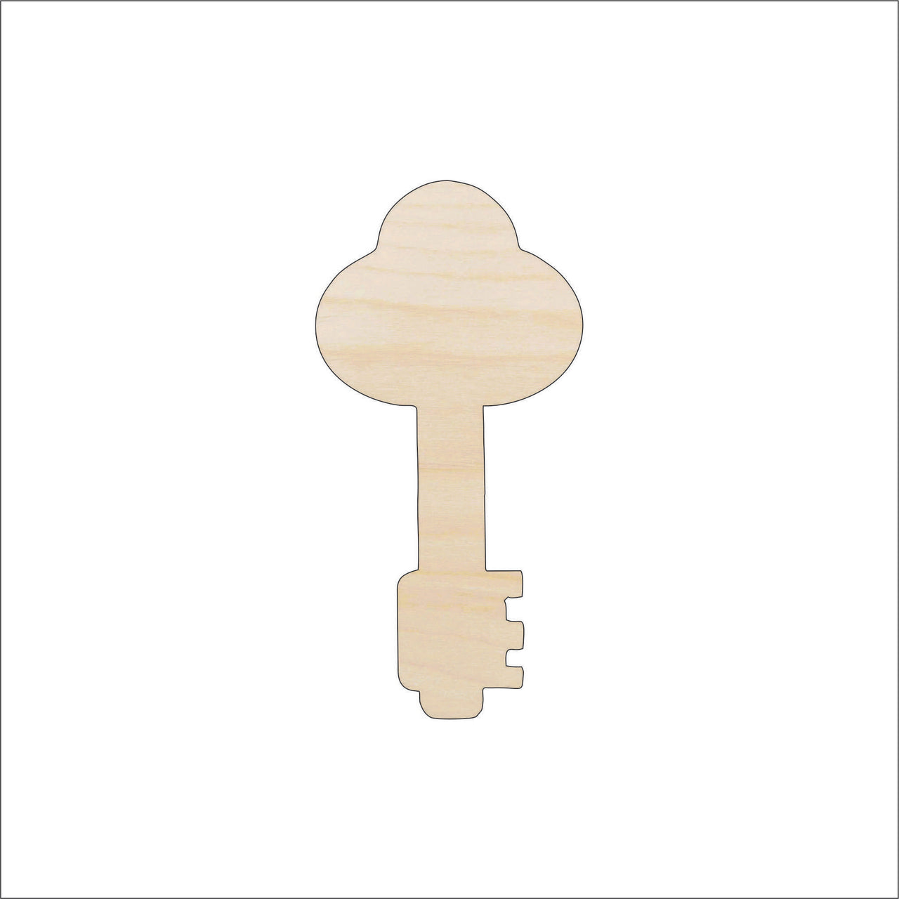 Key Wood Craft Shape - Laser Cut Baltic Birch Unfinished DIY Wood Art Supplies KEY35 - The Wood Shape Store