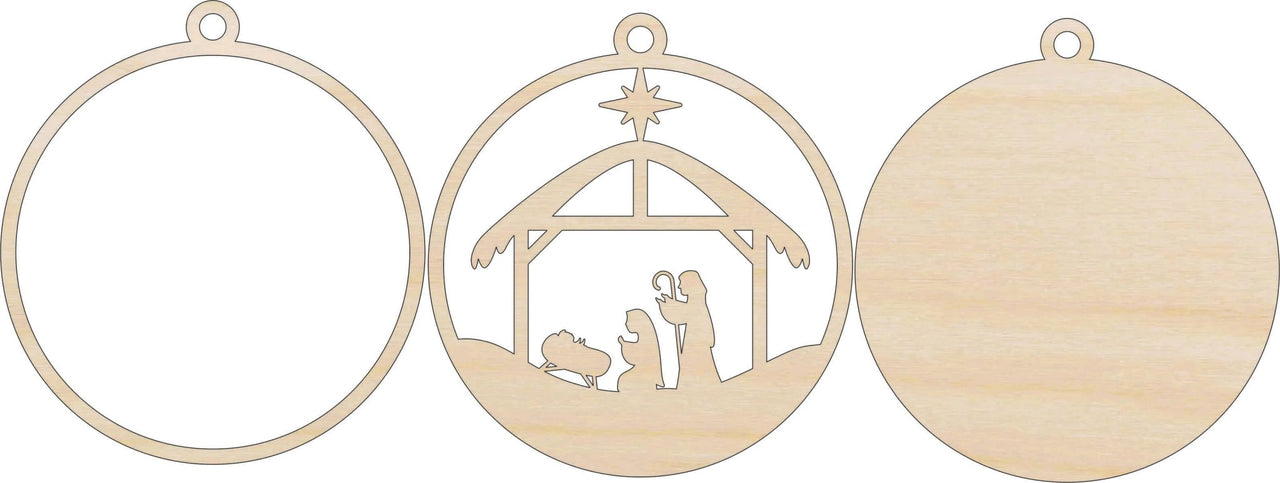 Nativity 3D Laser Cut Ornament – Baltic Birch Wood Craft Supplies | DIY Wood Ornament Kit RE21 - The Wood Shape Store