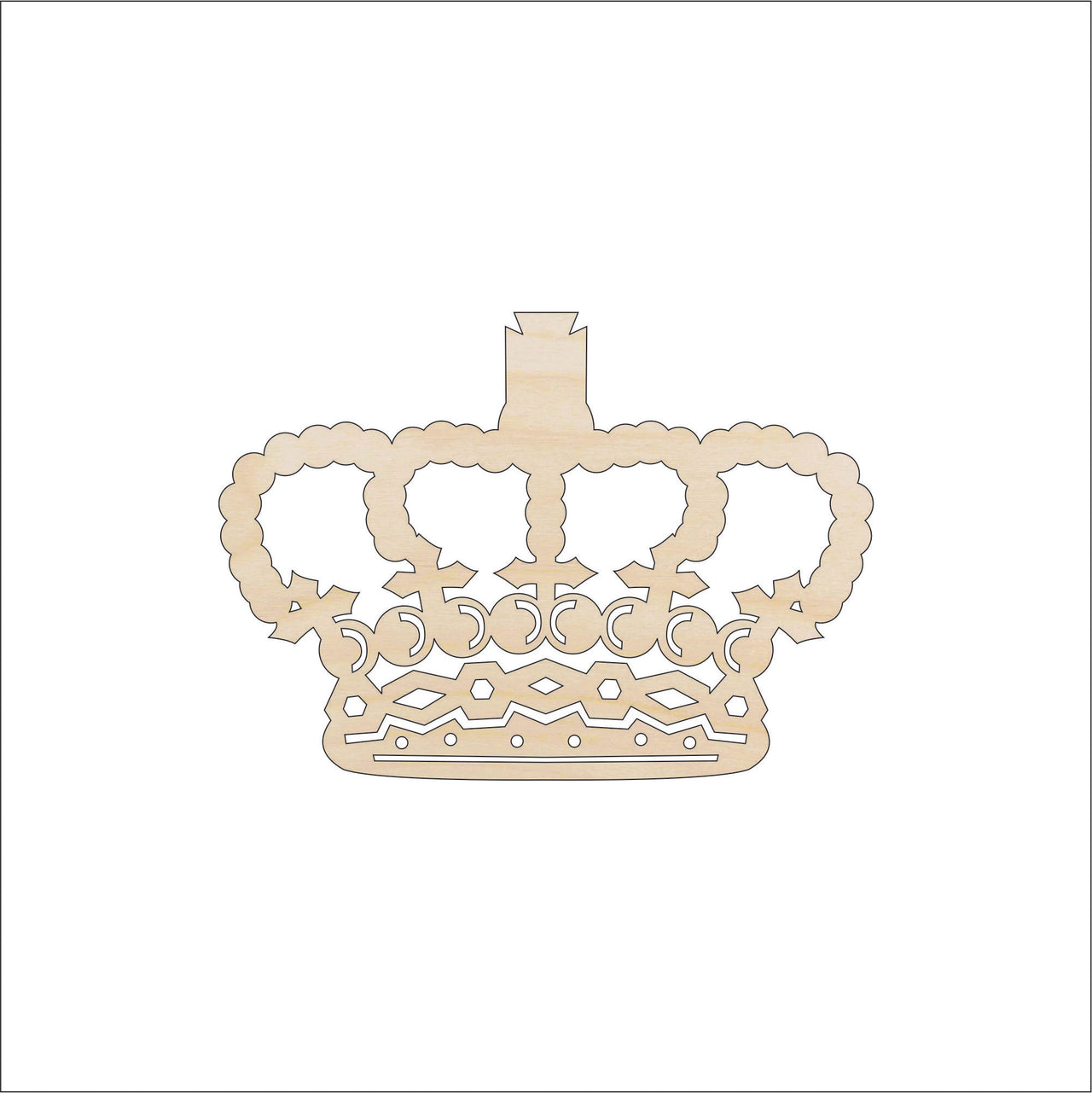 Crown Wood Craft Shape - Laser Cut Baltic Birch Unfinished DIY Wood Art Supplies CLT83 - The Wood Shape Store
