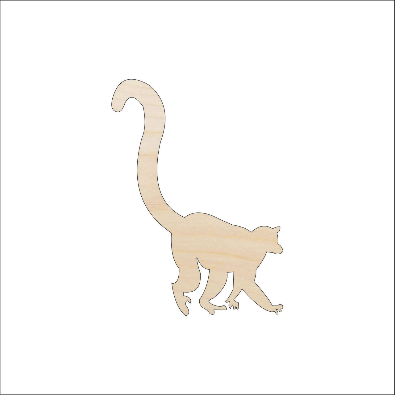 Lemur Wood Craft Shape – Laser Cut Baltic Birch Unfinished DIY Wood Art Supplies ANML83 - The Wood Shape Store