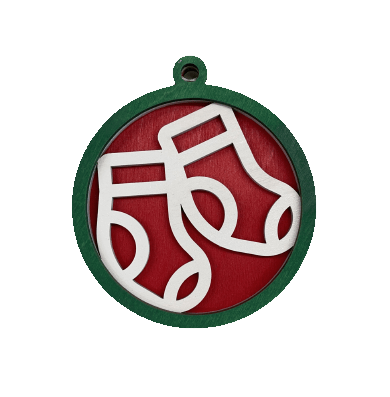Stockings 3D Laser Cut Ornament – Baltic Birch Wood Craft Supplies | DIY Wood Ornament Kit XM26 - The Wood Shape Store